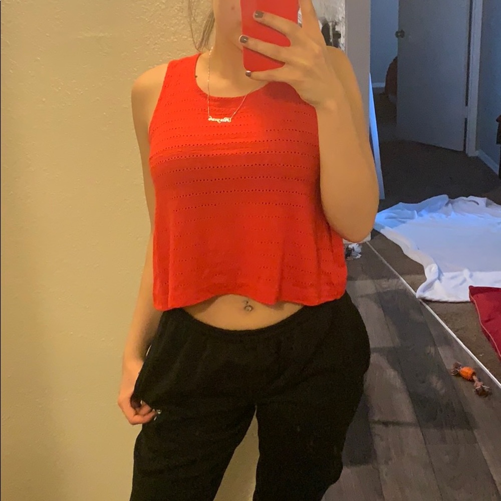 Red loose top